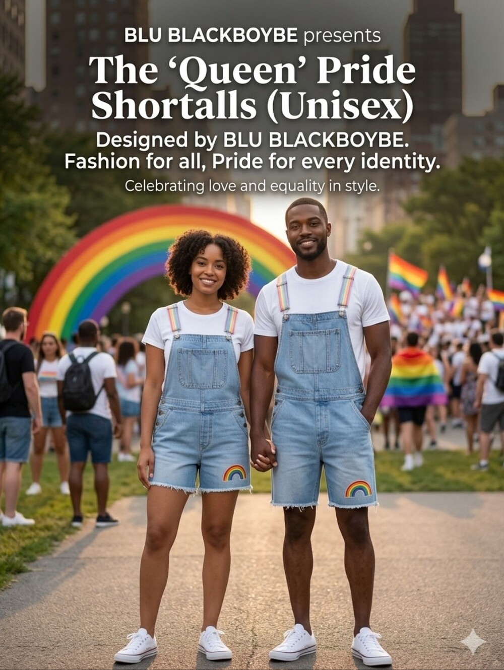 Desiger BLU BLACKBOYBE "Queen" Pride Shortalls ( Unisex)
